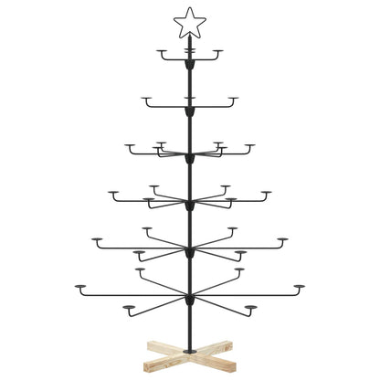 Metal Christmas Tree with Holder KUOPIO 150 cm Steel Black
