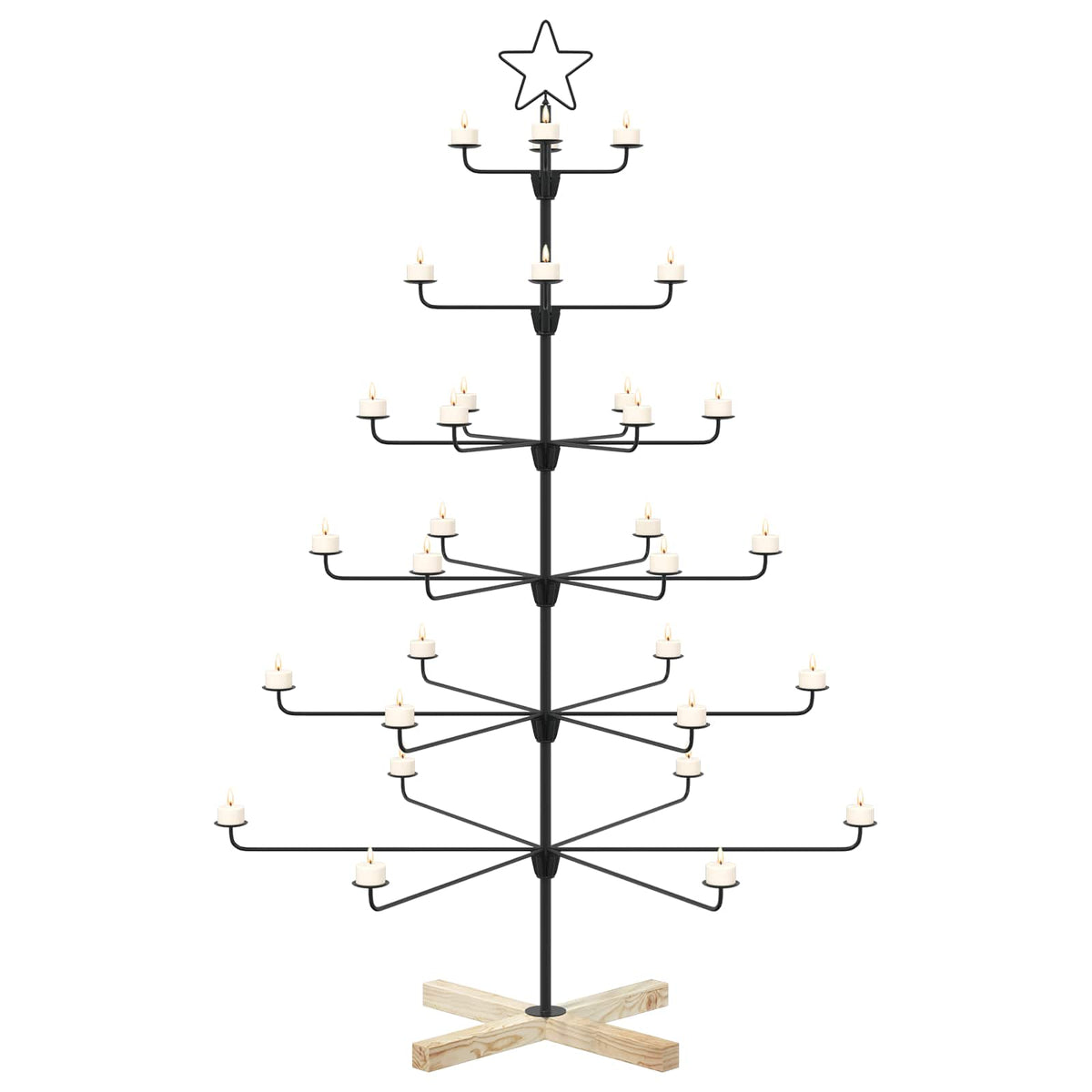 Metal Christmas Tree with Holder KUOPIO 150 cm Steel Black