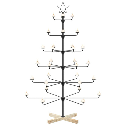 Metal Christmas Tree with Holder KUOPIO 150 cm Steel Black