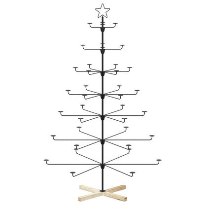 Metal Christmas Tree with Holder KUOPIO 180 cm Steel Black
