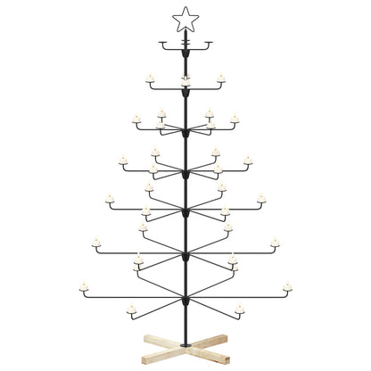 Metal Christmas Tree with Holder KUOPIO 180 cm Steel Black