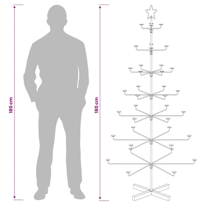 Metal Christmas Tree with Holder KUOPIO 180 cm Steel Black