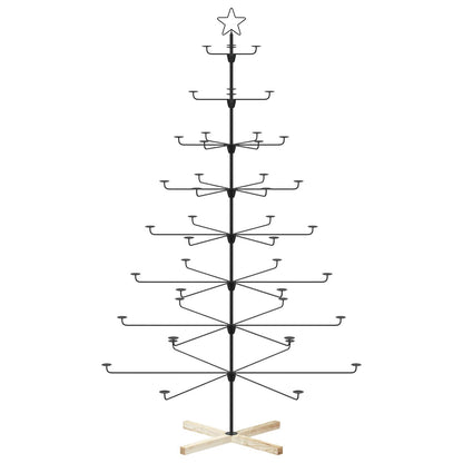 Metal Christmas Tree with Holder KUOPIO 210 cm Steel Black