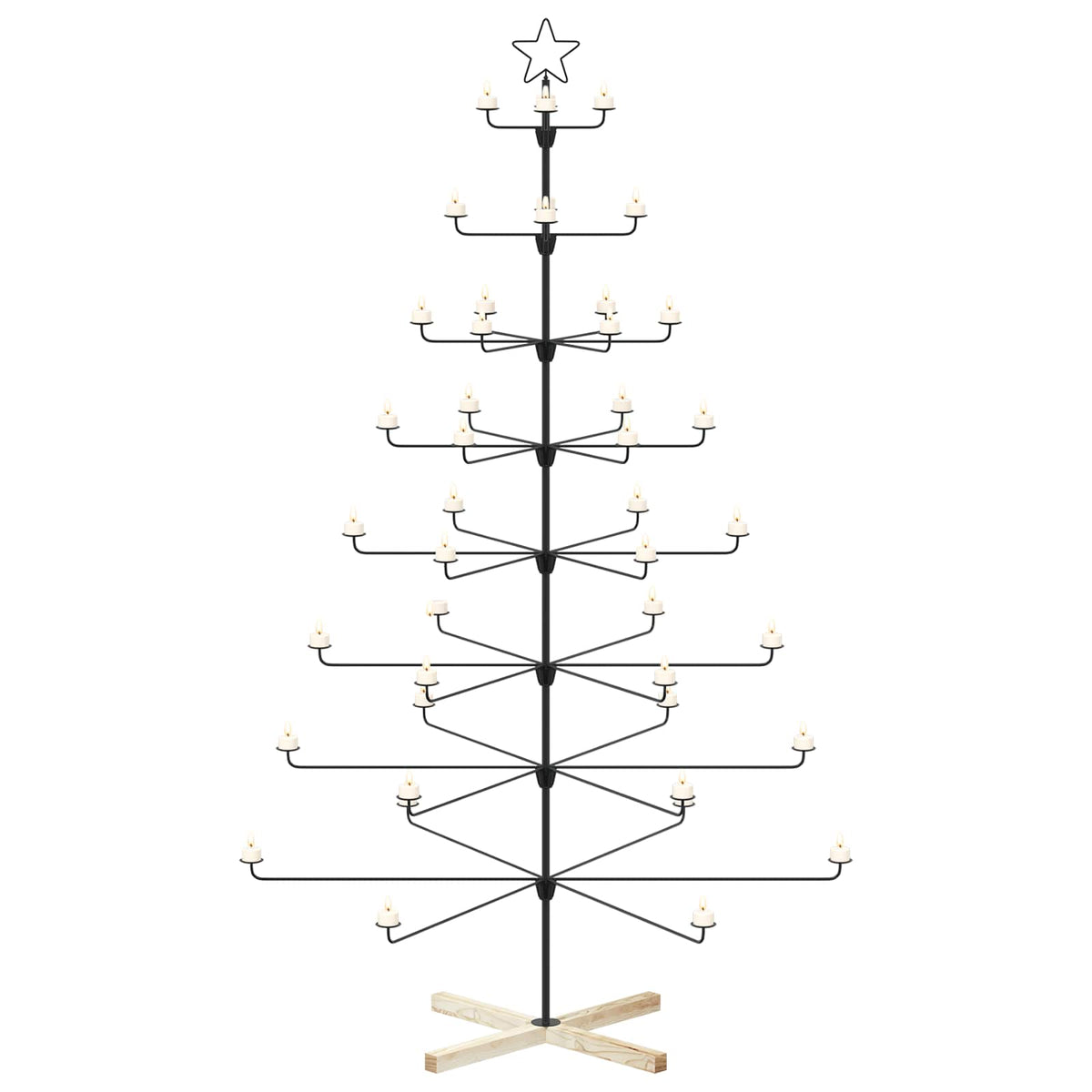 Metal Christmas Tree with Holder KUOPIO 210 cm Steel Black