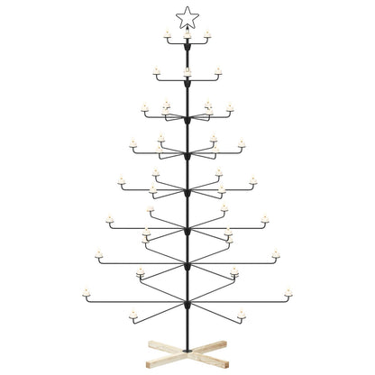 Metal Christmas Tree with Holder KUOPIO 210 cm Steel Black