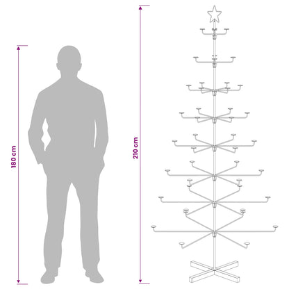 Metal Christmas Tree with Holder KUOPIO 210 cm Steel Black