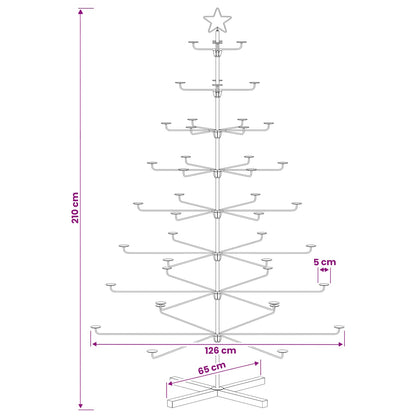 Metal Christmas Tree with Holder KUOPIO 210 cm Steel Black