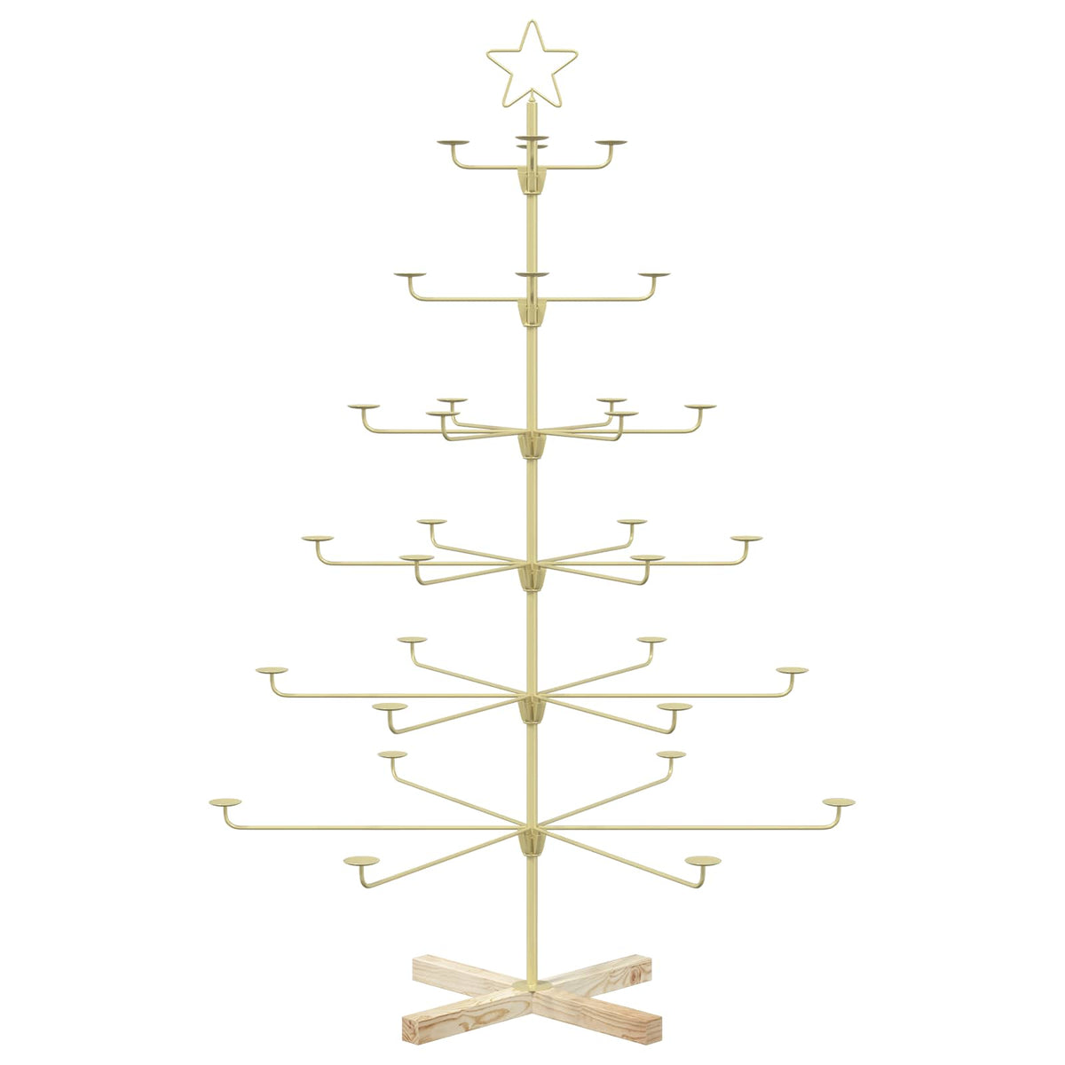 Metal Christmas Tree with Holder KUOPIO 150 cm Steel Gold