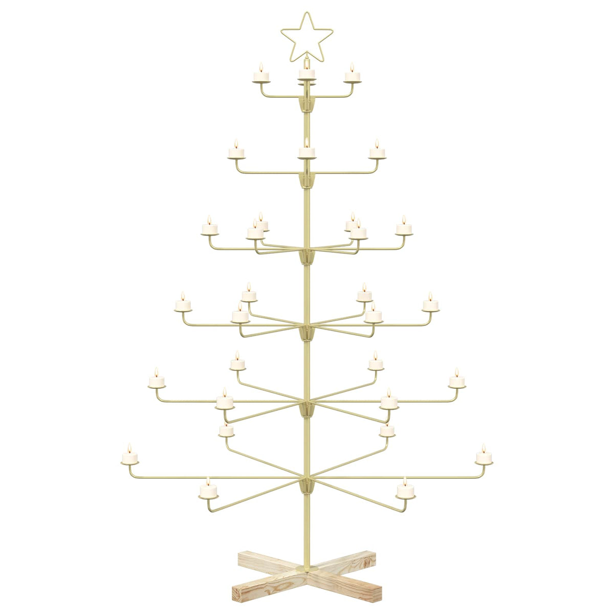 Metal Christmas Tree with Holder KUOPIO 150 cm Steel Gold
