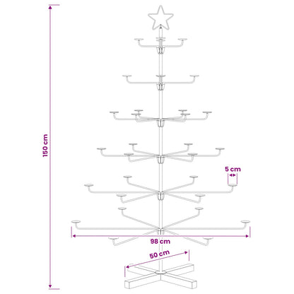 Metal Christmas Tree with Holder KUOPIO 150 cm Steel Gold