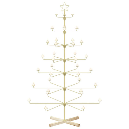 Metal Christmas Tree with Holder KUOPIO 180 cm Steel Gold