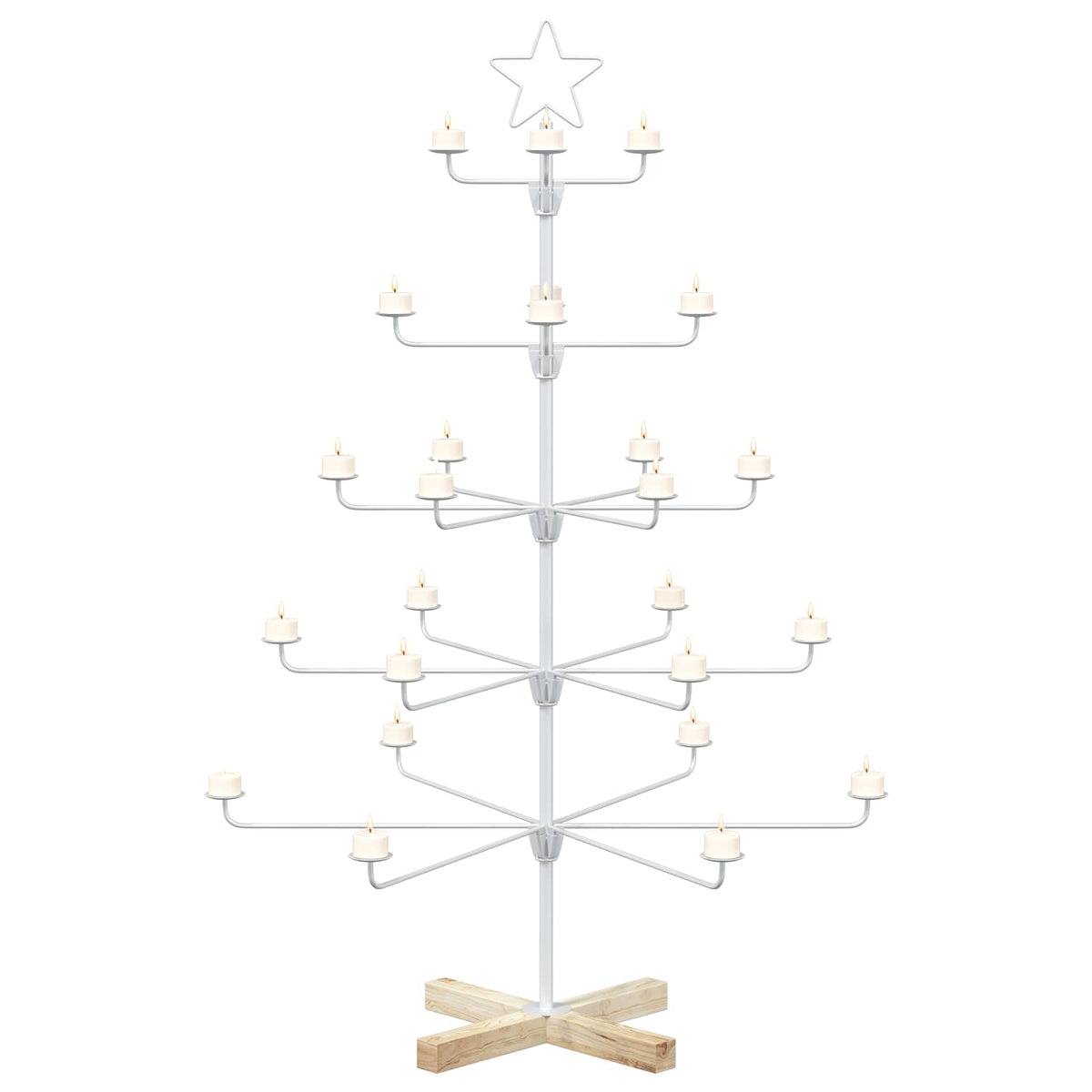 Metal Christmas Tree with Holder KUOPIO 125 cm Steel White