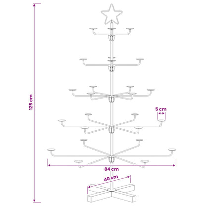 Metal Christmas Tree with Holder KUOPIO 125 cm Steel White