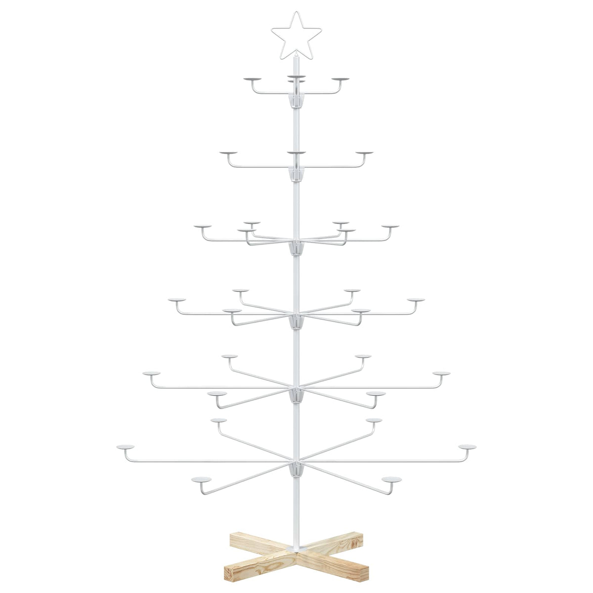 Metal Christmas Tree with Holder KUOPIO 150 cm Steel White