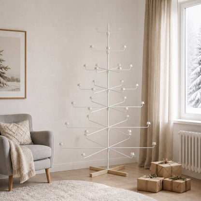 Metal Christmas Tree with Holder KUOPIO 180 cm Steel White