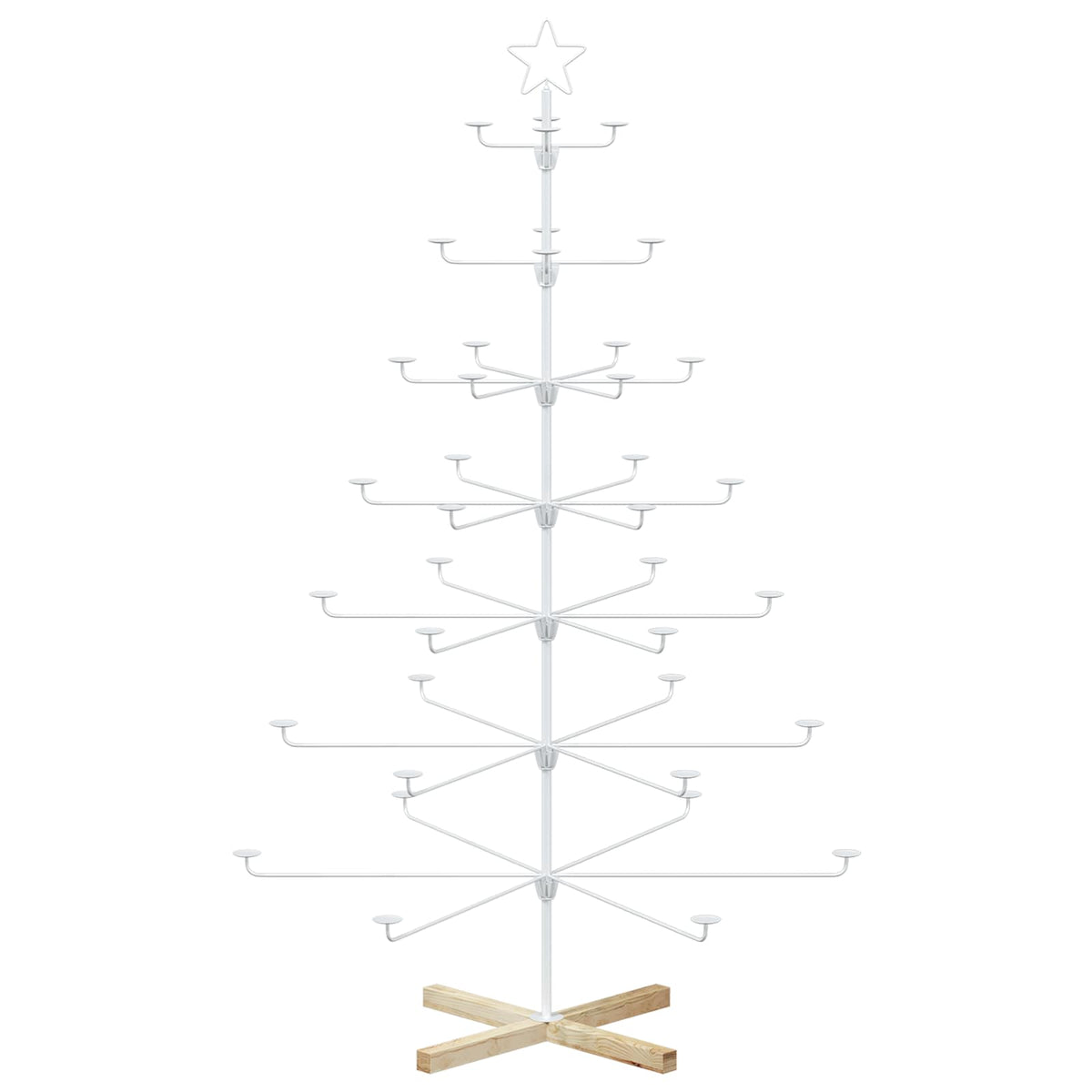 Metal Christmas Tree with Holder KUOPIO 180 cm Steel White