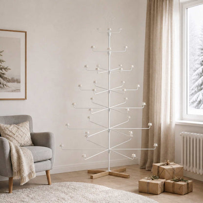 Metal Christmas Tree with Holder KUOPIO 210 cm Steel White