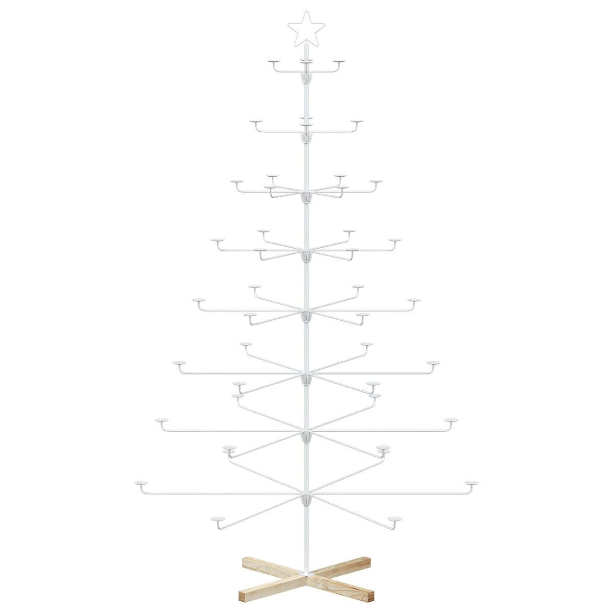 Metal Christmas Tree with Holder KUOPIO 210 cm Steel White