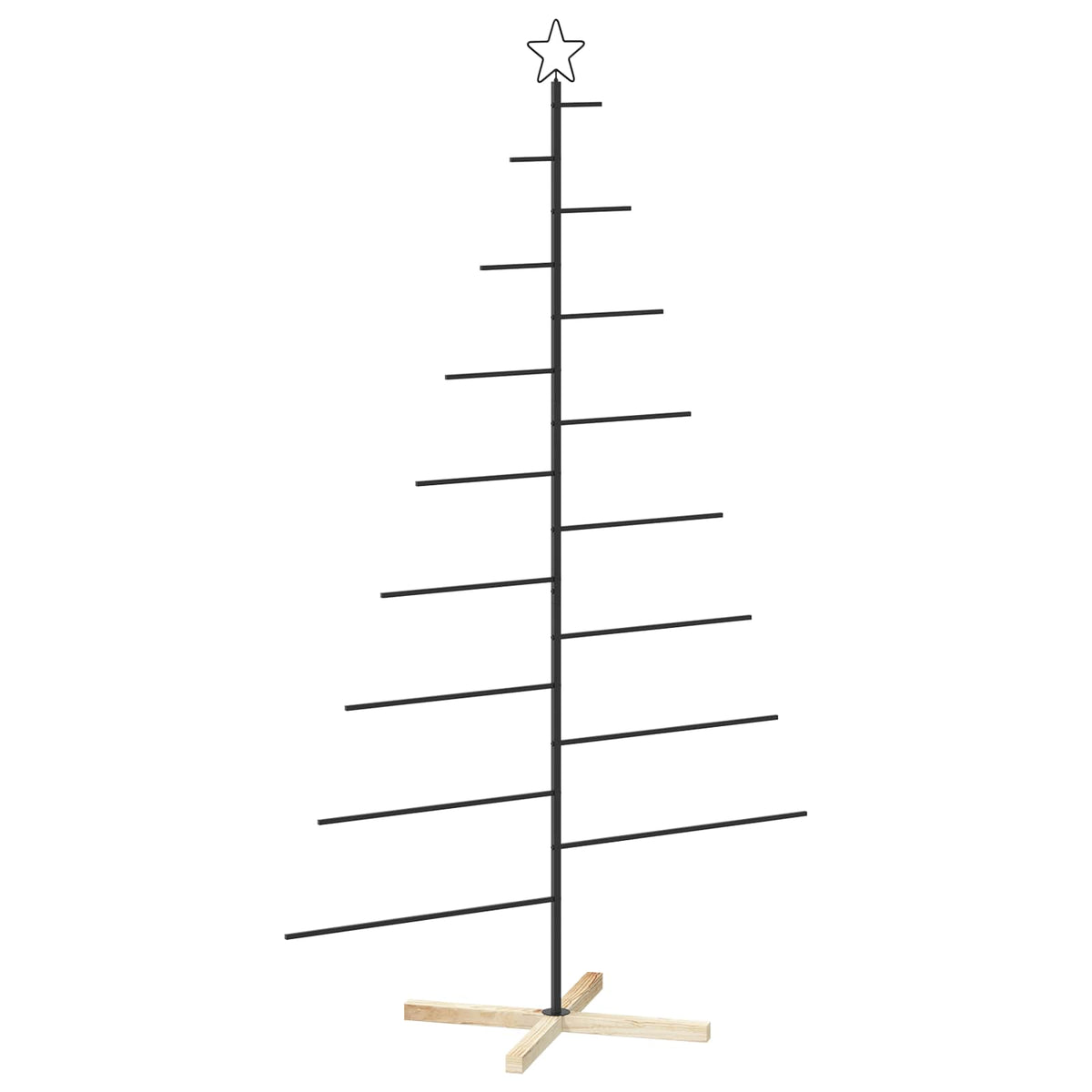 Metal Christmas Tree with Stand KUOPIO 210 cm Steel Black