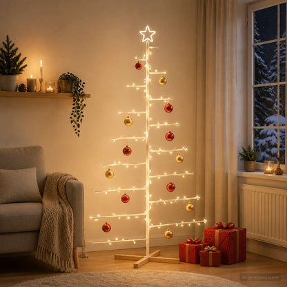 Metal Christmas Tree with Stand KUOPIO 210 cm Steel White