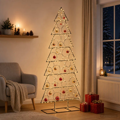 Metal Christmas Tree with Classic Stand KUOPIO 210 cm Steel