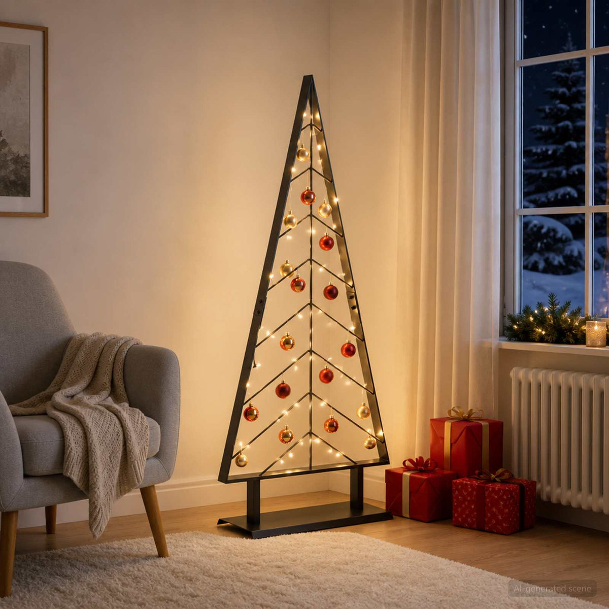 Metal Christmas Tree with Stand KUOPIO 125 cm Steel Black