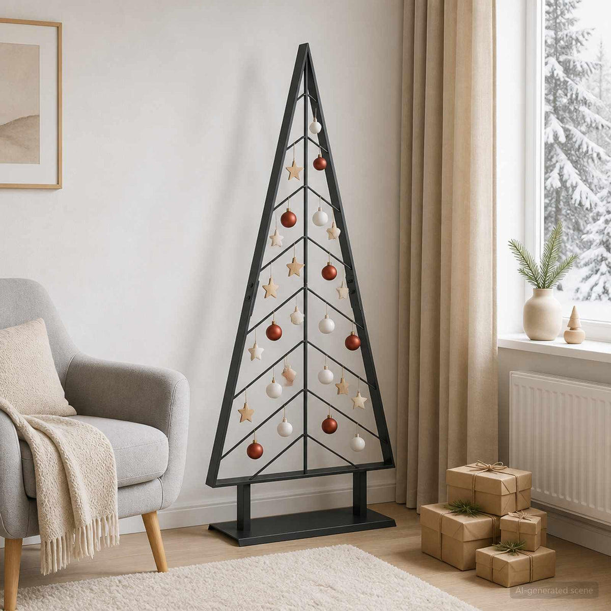 Metal Christmas Tree with Stand KUOPIO 125 cm Steel Black