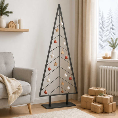 Metal Christmas Tree with Stand KUOPIO 150 cm Steel Black
