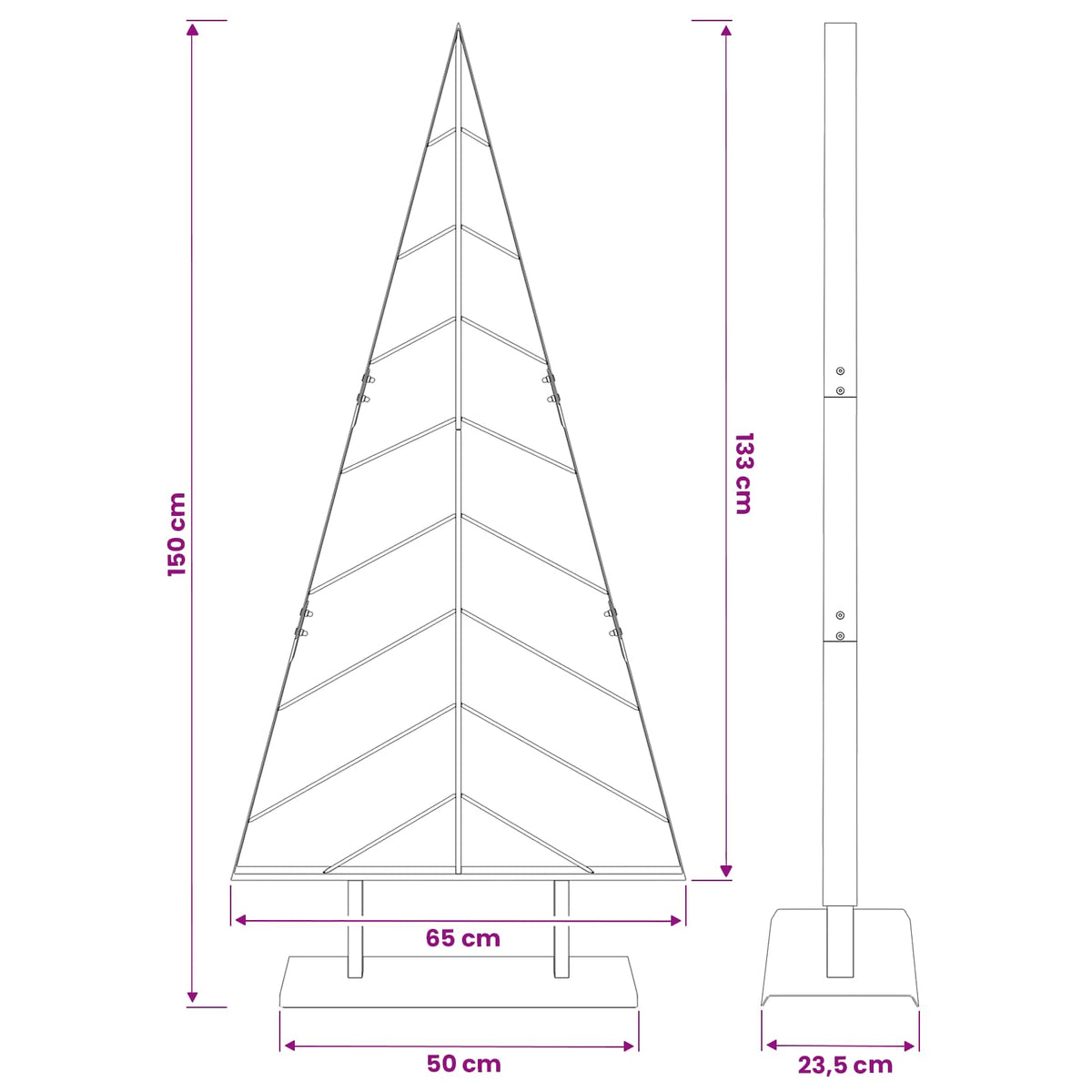 Metal Christmas Tree with Stand KUOPIO 150 cm Steel Black