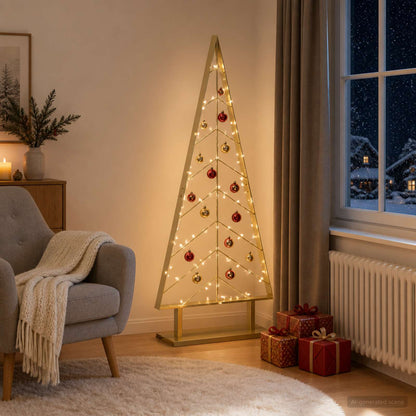 Metal Christmas Tree KUOPIO 125 cm Steel Gold