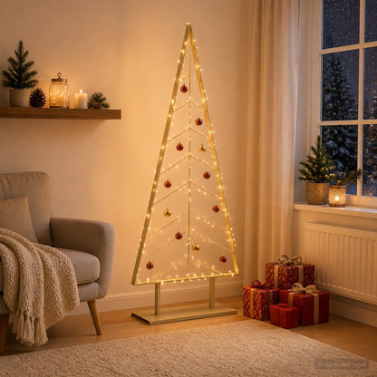 Metal Christmas Tree with Stand KUOPIO 180 cm Steel Gold