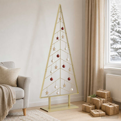 Metal Christmas Tree with Stand KUOPIO 180 cm Steel Gold
