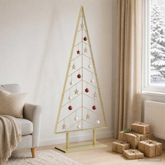 Metal Christmas Tree with Stand KUOPIO 180 cm Steel Gold