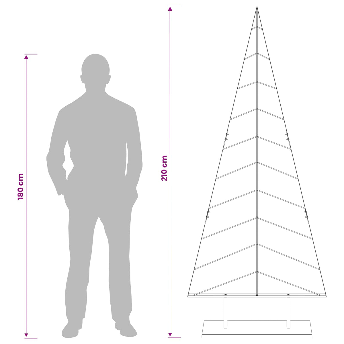 Metal Christmas Tree with Stand KUOPIO 210 cm Steel Gold