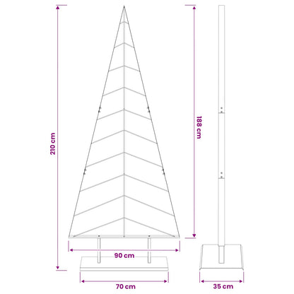 Metal Christmas Tree with Stand KUOPIO 210 cm Steel Gold