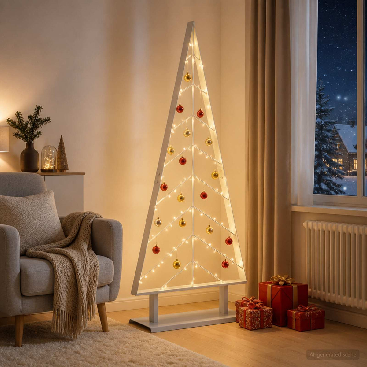 Metal Christmas Tree with Stand KUOPIO 125 cm Steel White