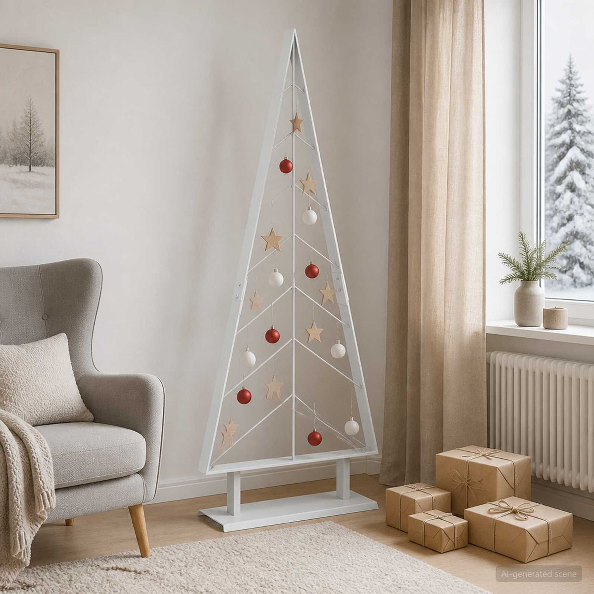 Metal Christmas Tree with Stand KUOPIO 125 cm Steel White