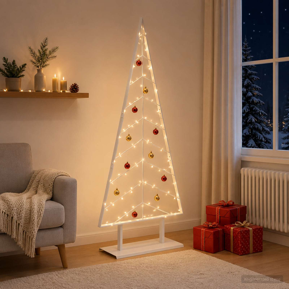 Metal Christmas Tree with Stand KUOPIO 180 cm Steel White