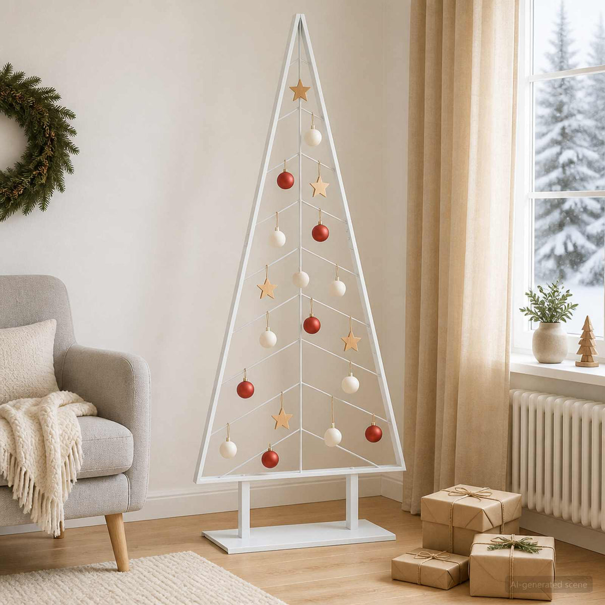 Metal Christmas Tree with Stand KUOPIO 180 cm Steel White