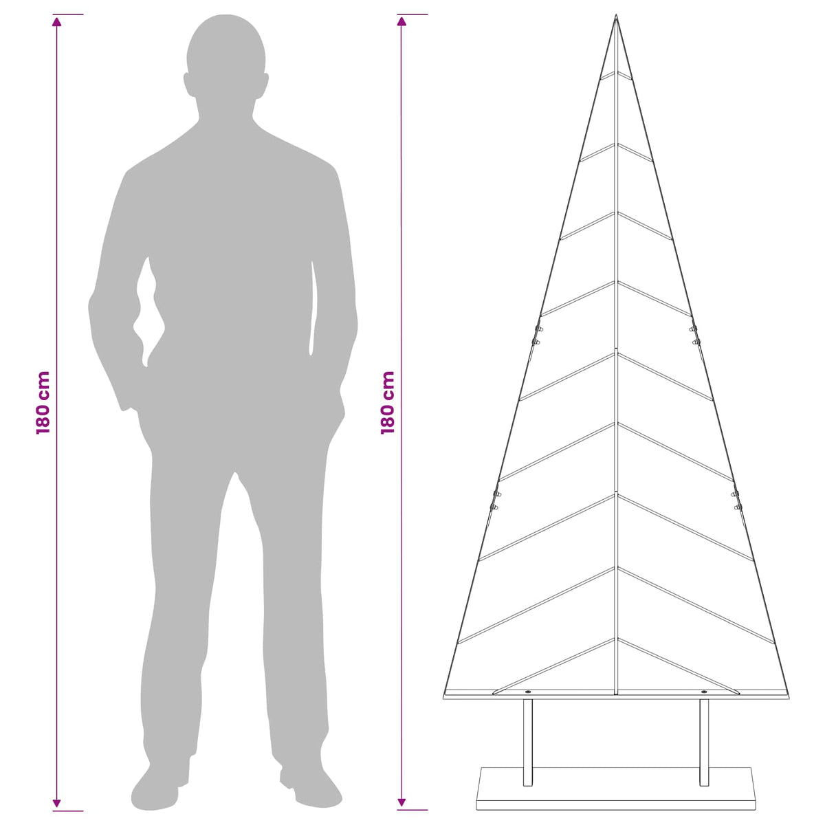Metal Christmas Tree with Stand KUOPIO 180 cm Steel White