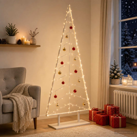 Metal Christmas Tree with Stand KUOPIO 210 cm Steel White