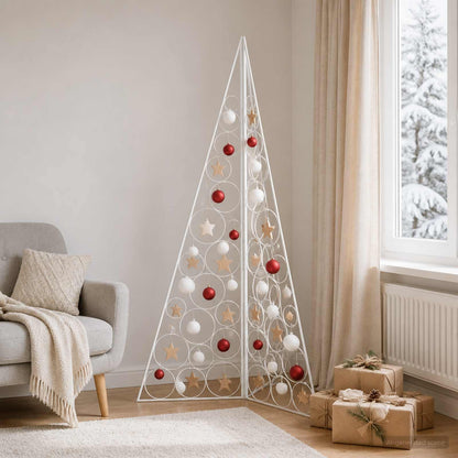 Metal Christmas Tree KUOPIO 140 cm Steel White
