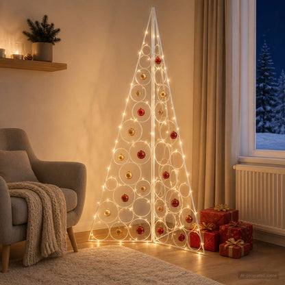 Metal Christmas Tree KUOPIO 140 cm Steel White