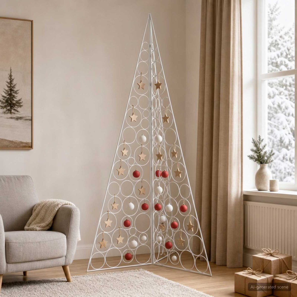 Metal Christmas Tree KUOPIO 180 cm Steel White