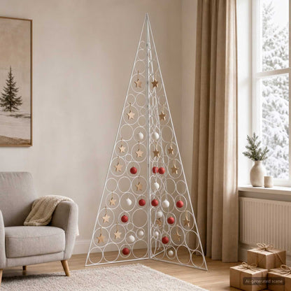 Metal Christmas Tree KUOPIO 180 cm Steel White