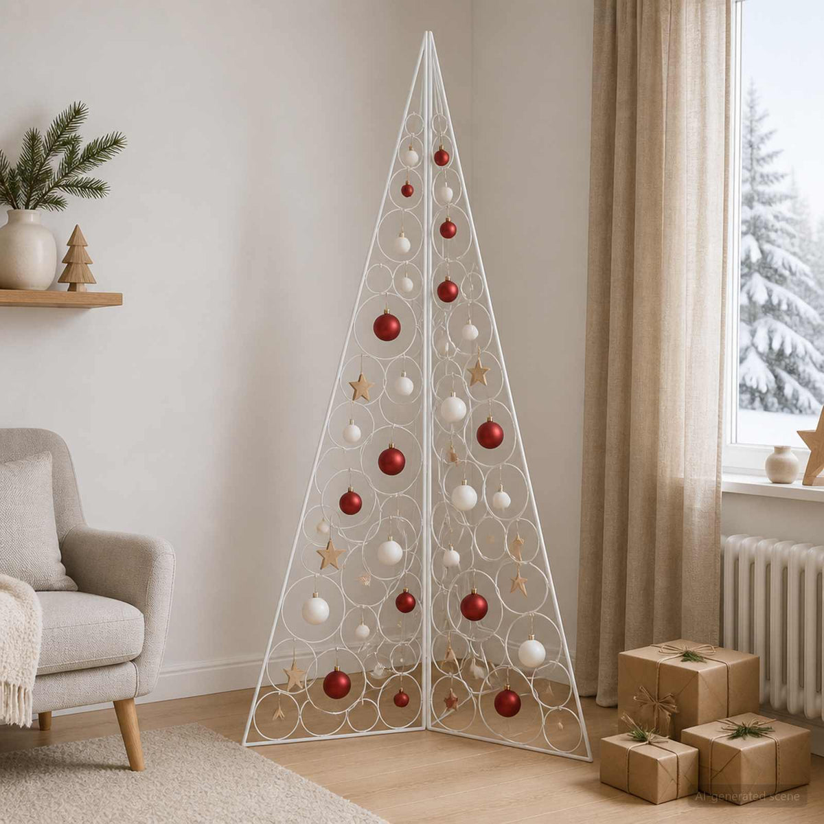 Metal Christmas Tree KUOPIO 180 cm Steel White