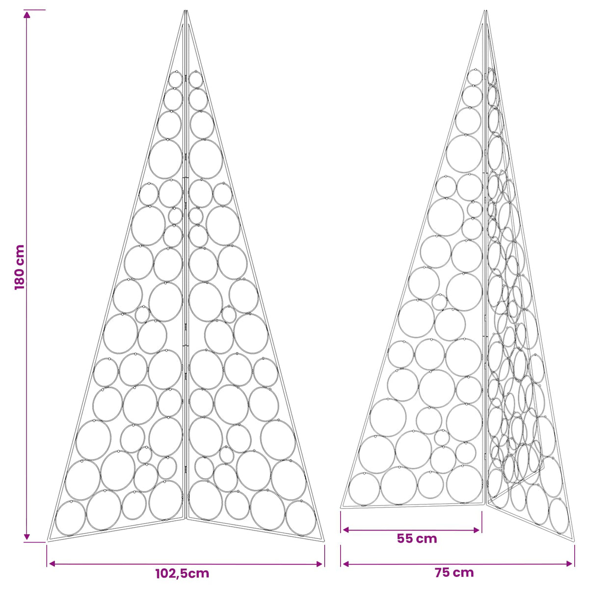Metal Christmas Tree KUOPIO 180 cm Steel White