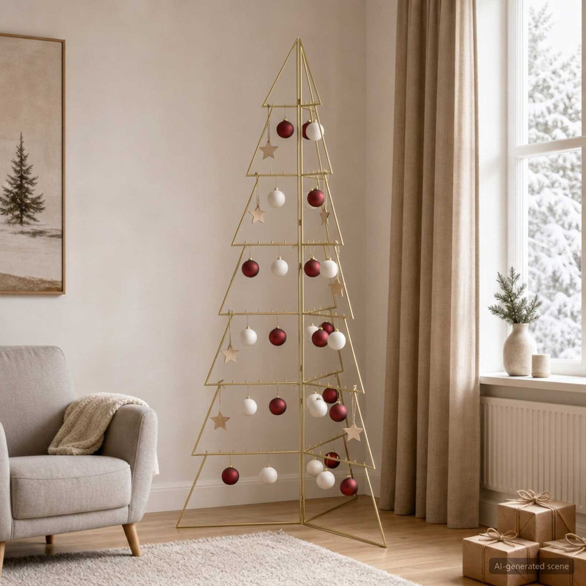 Metal Christmas Tree with Folding Stand KUOPIO 210 cm Steel