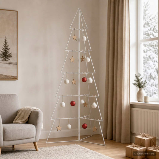 Metal Christmas Tree KUOPIO 180 cm Steel White