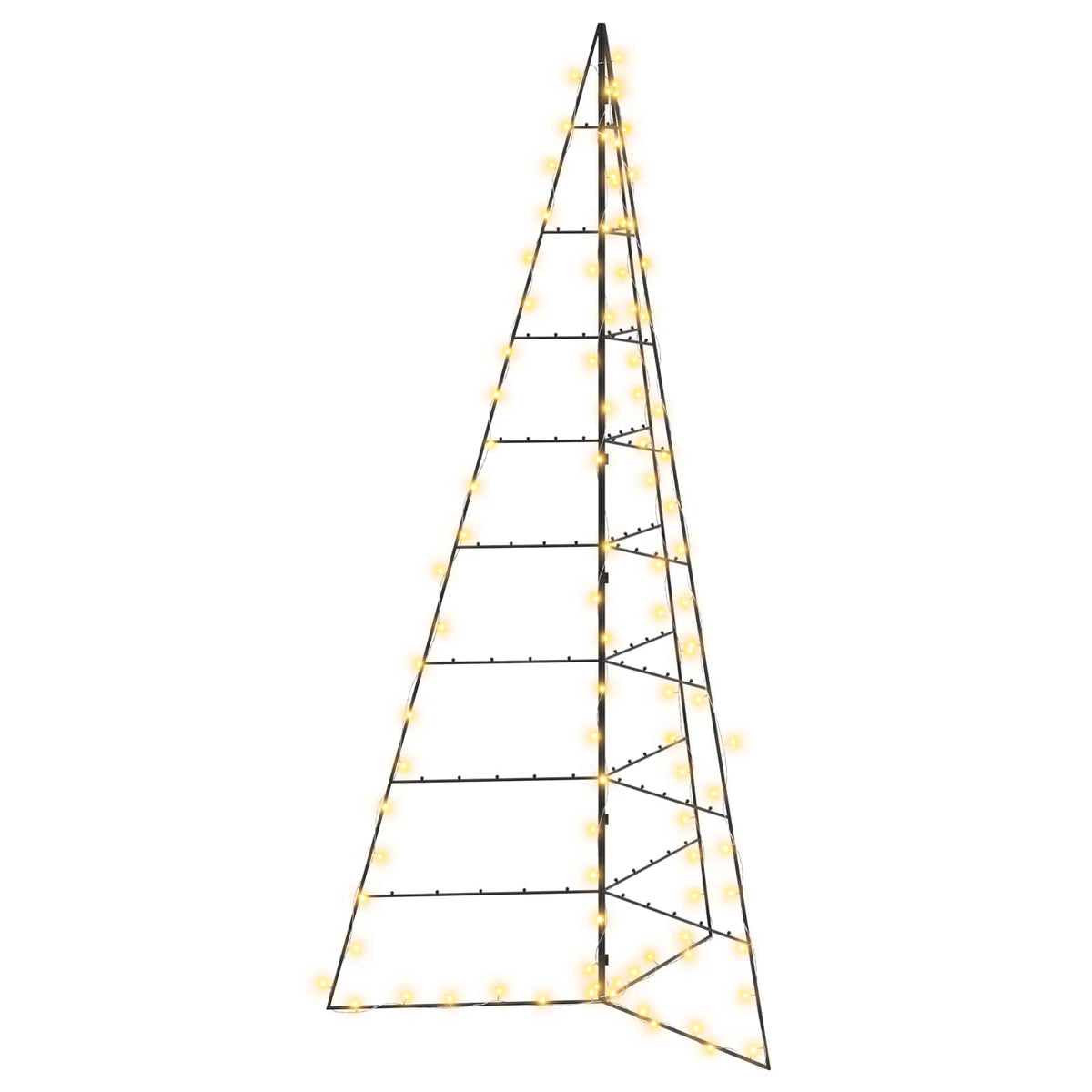 Metal Christmas Tree KUOPIO 210 cm Warm White Steel Black